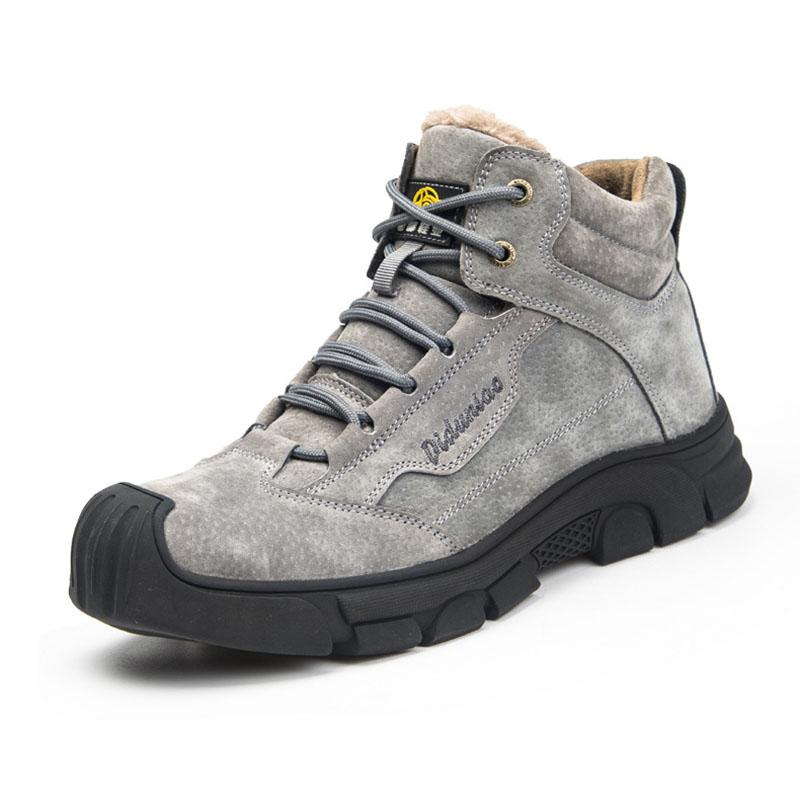 Men's Warm Lined Safety Shoes Gray