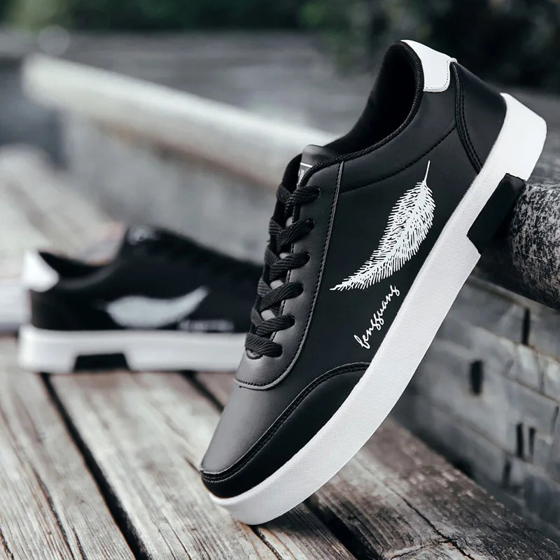 Men's Vegan Leather Lace-Up Shoes Lightweight Classic Footwear