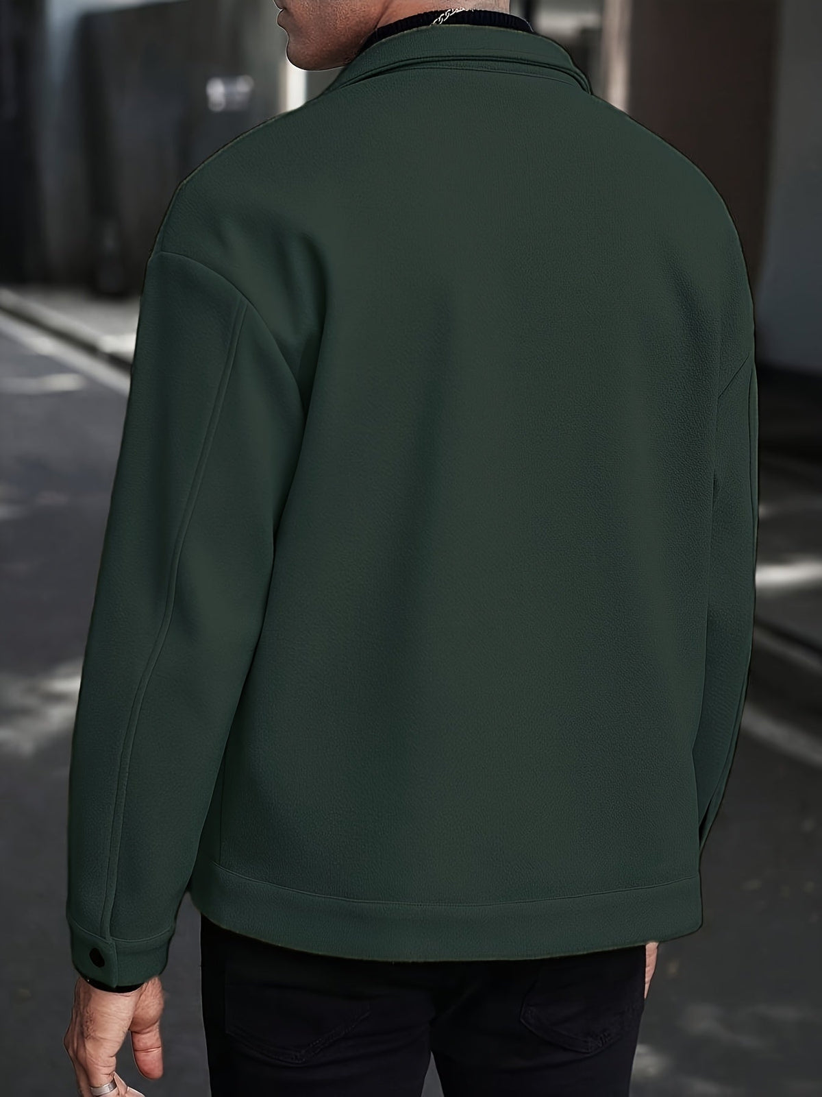 Full view of the men's lightweight transitional jacket