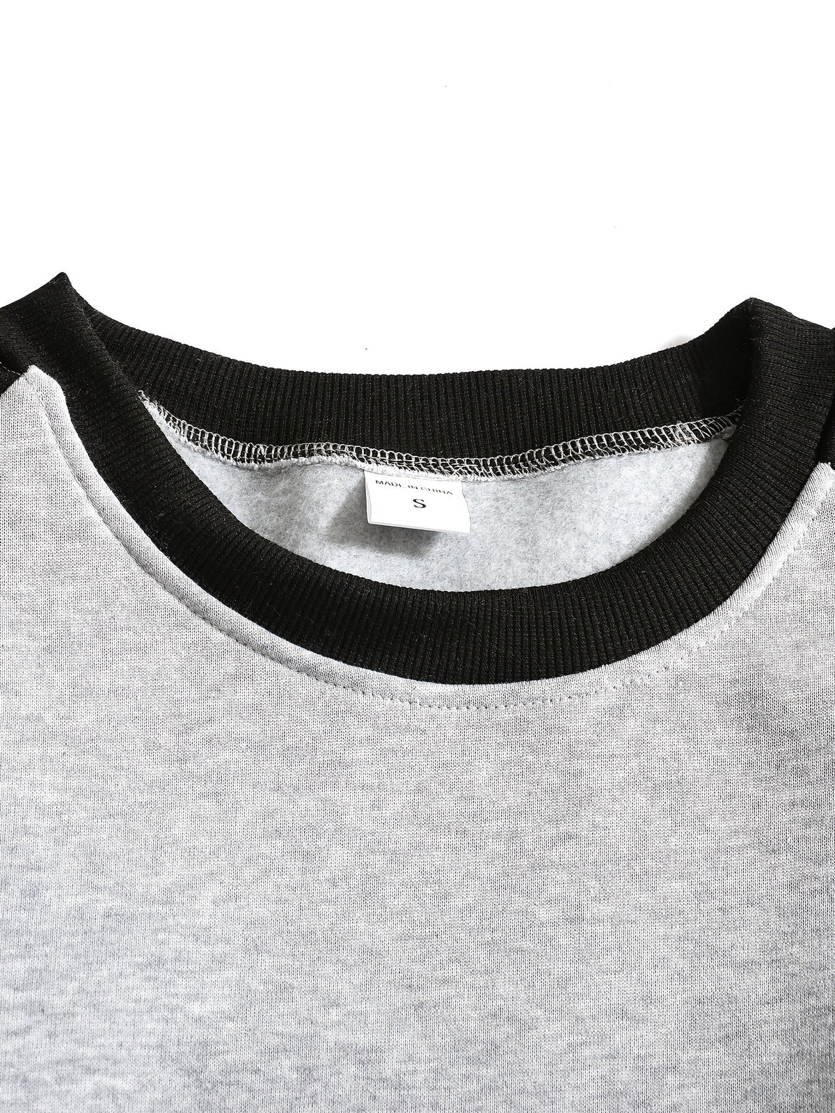 Full view of the men's sweatshirt with sporty raglan sleeves