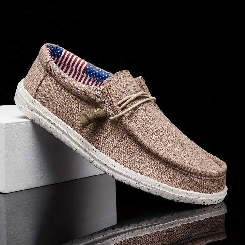 Men's Canvas Slip-On Moccasin Loafers