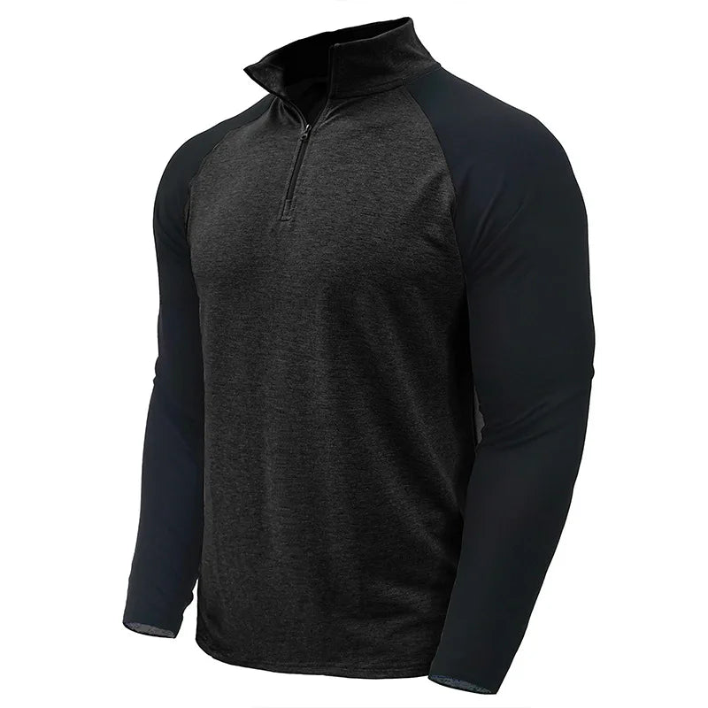 Men's Color Block Quarter Zip Pullover Shirt