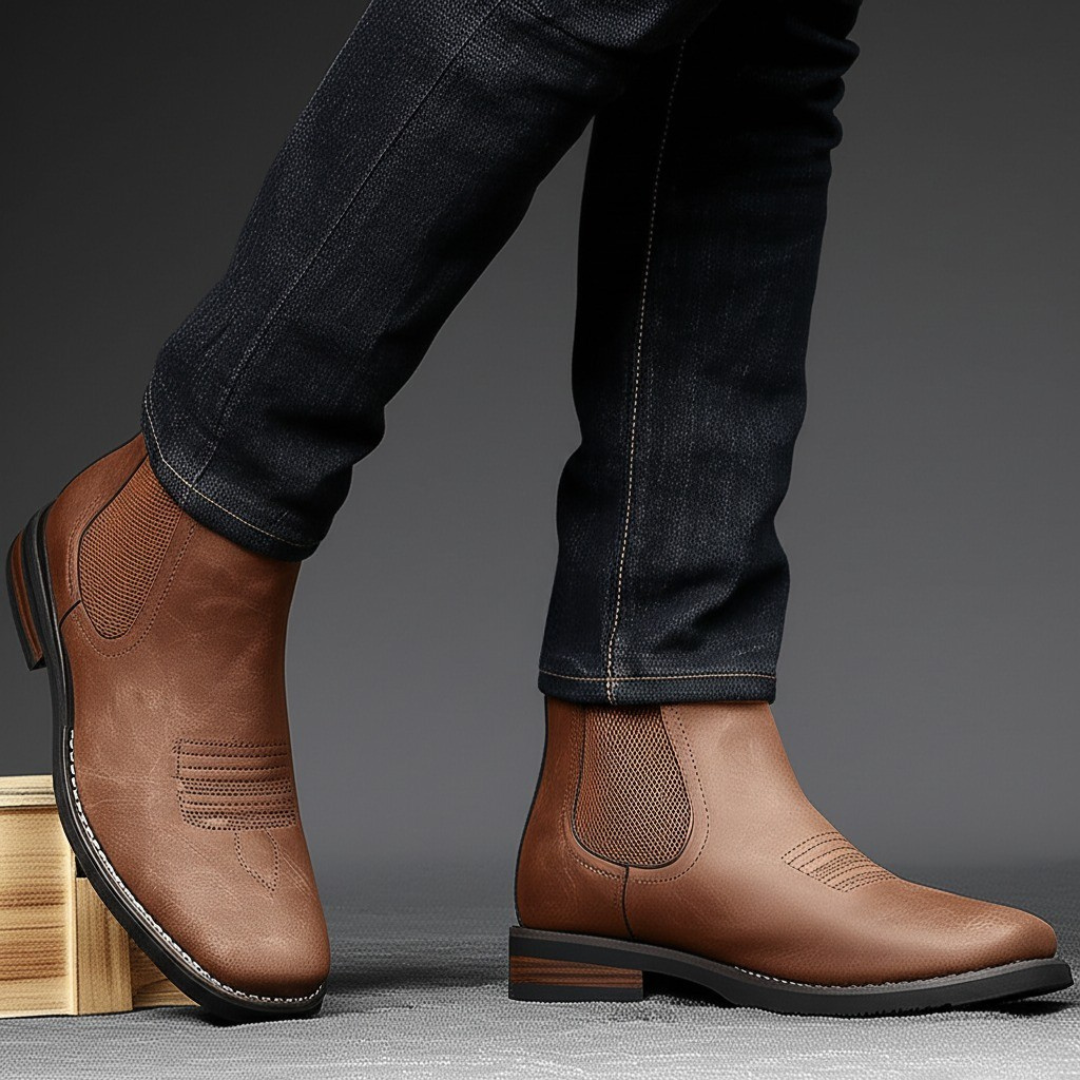 Men's classic leather boot with a durable sole