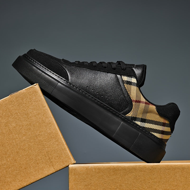 Cesare Bellandi Plaid Streetwear Leather Sneakers