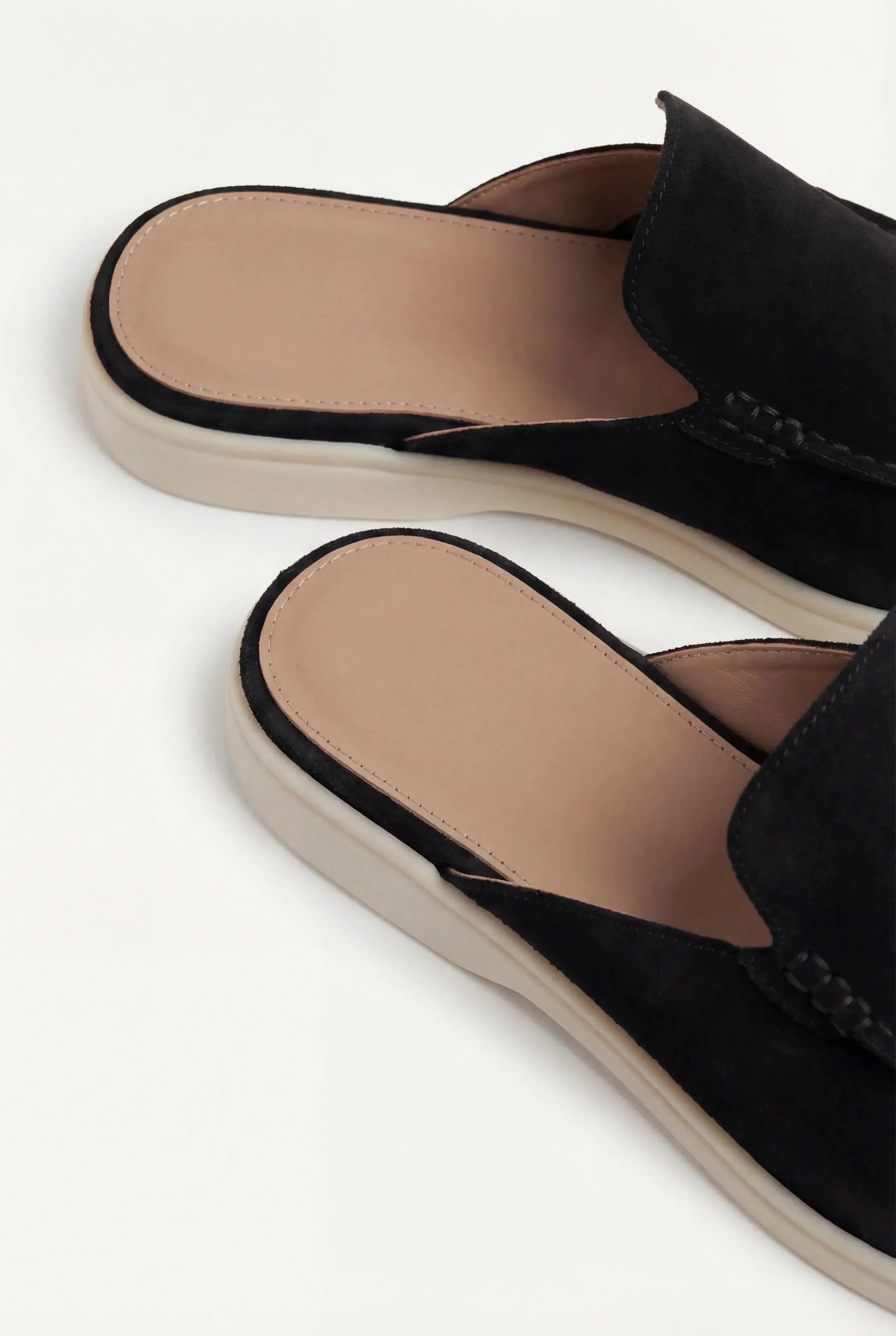 Suede Open Back Slip-On Mules