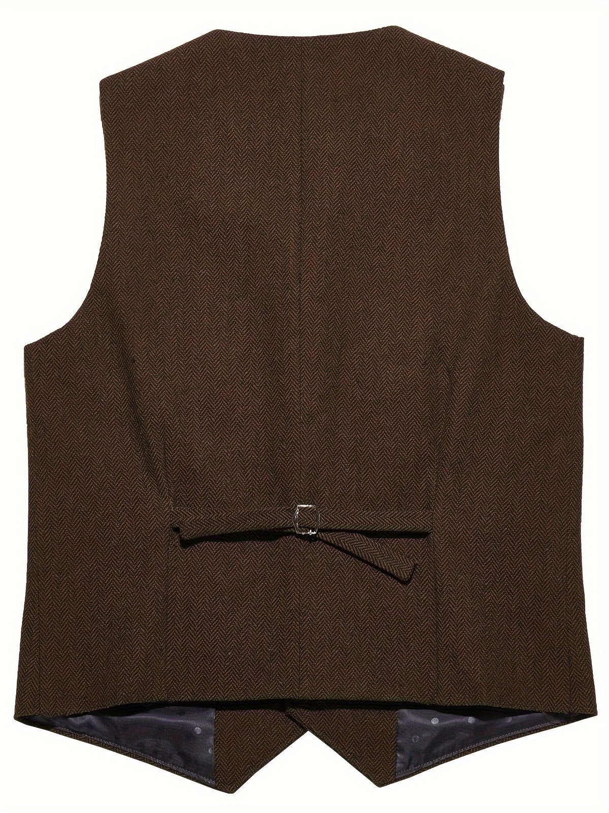 Full product view of the men's herringbone tailored vest