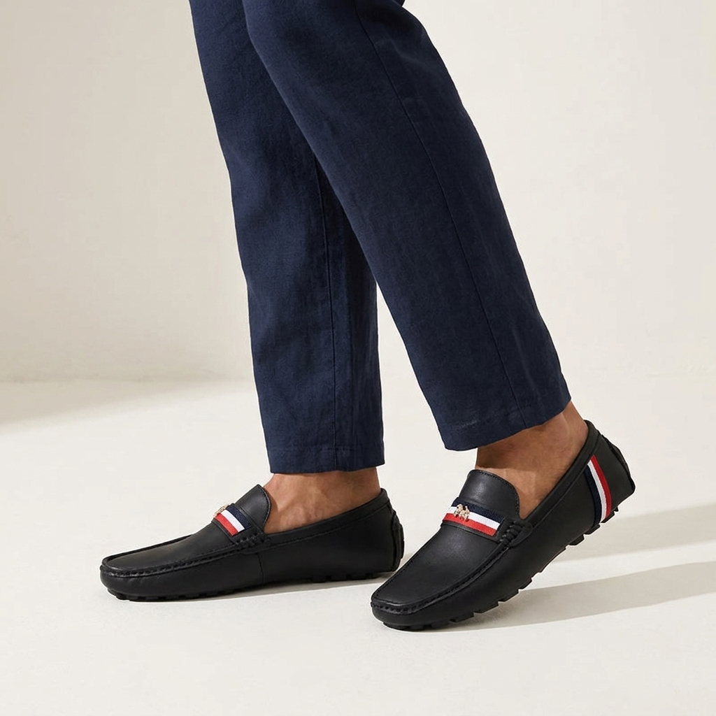 Comfortable Stripe Pattern Slip-On Loafers Men’s
