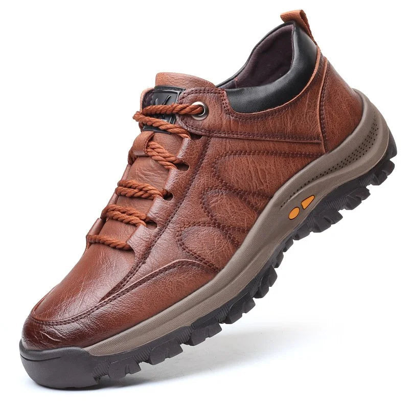 Men's Hand-Stitched Leather Casual Shoes Brown