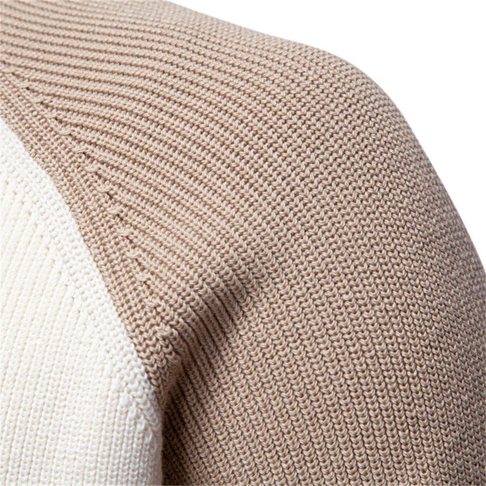 Men's Cotton Mock Neck Pullover Sweater Quarter Zip