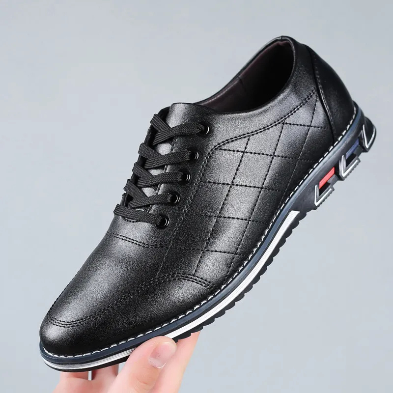 Men's business footwear shown from the rear with a refined silhouette