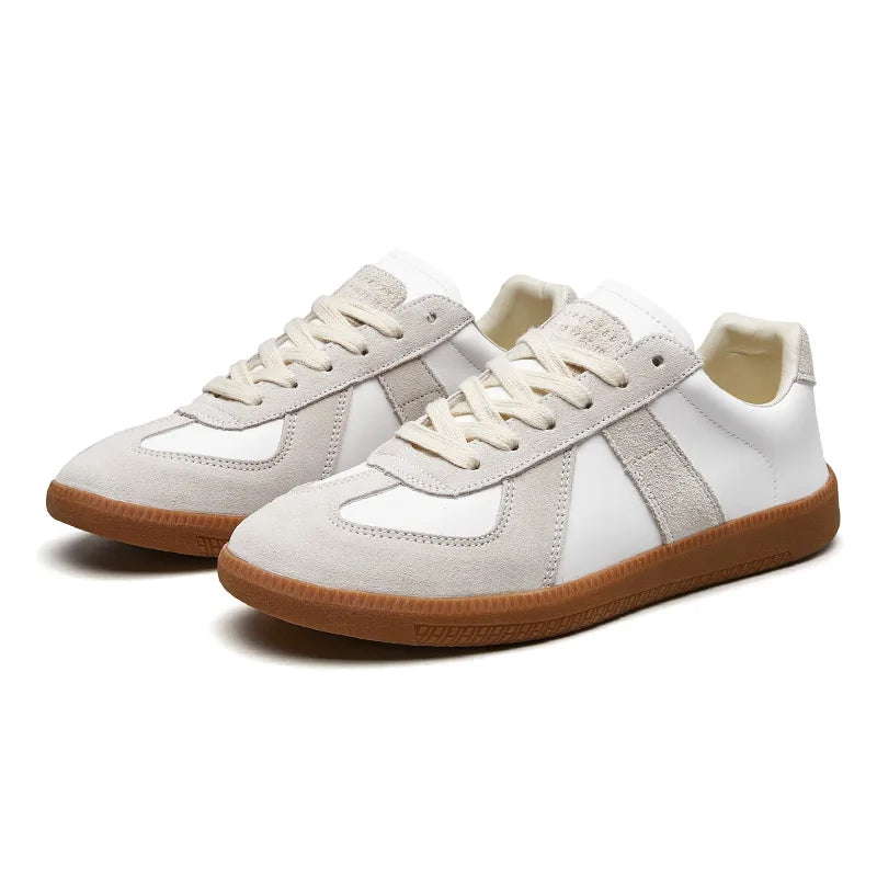 Men's Low Top Two-Tone Leather Sneakers