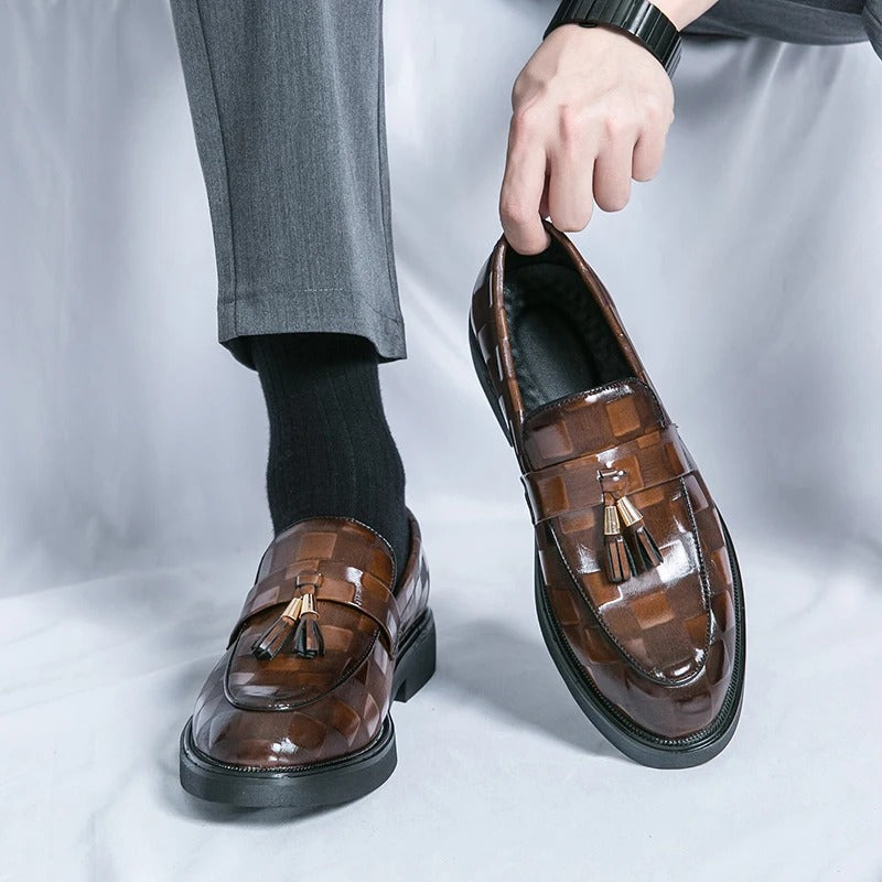 Men's Leather Formal Moccasins Black and Brown