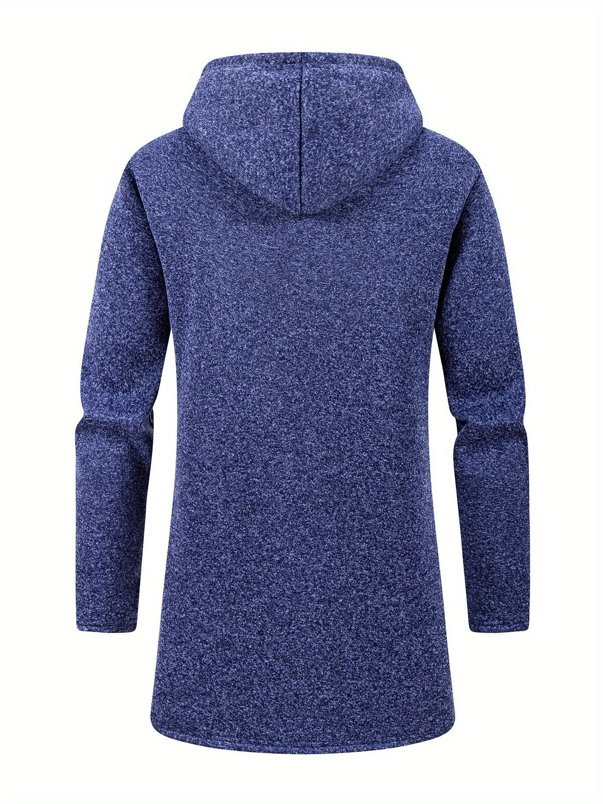 Relaxed-fit long coat featuring a spacious hood