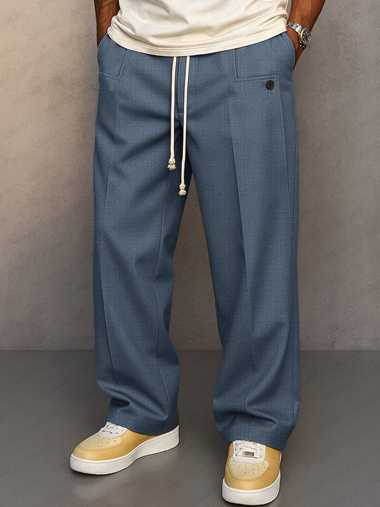 Men's Straight-Leg Drawstring Trousers