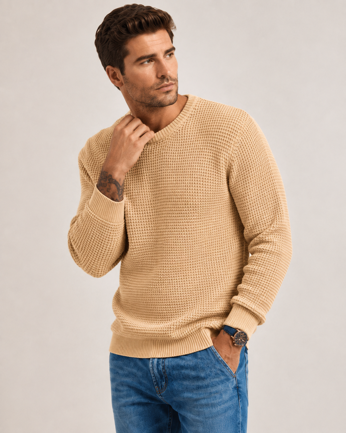 Structured Knit Long Sleeve Pullover