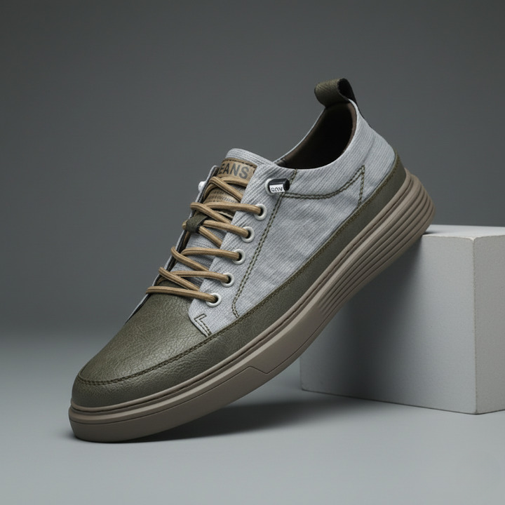 Men's Leather Sneakers Classic Lace-Up