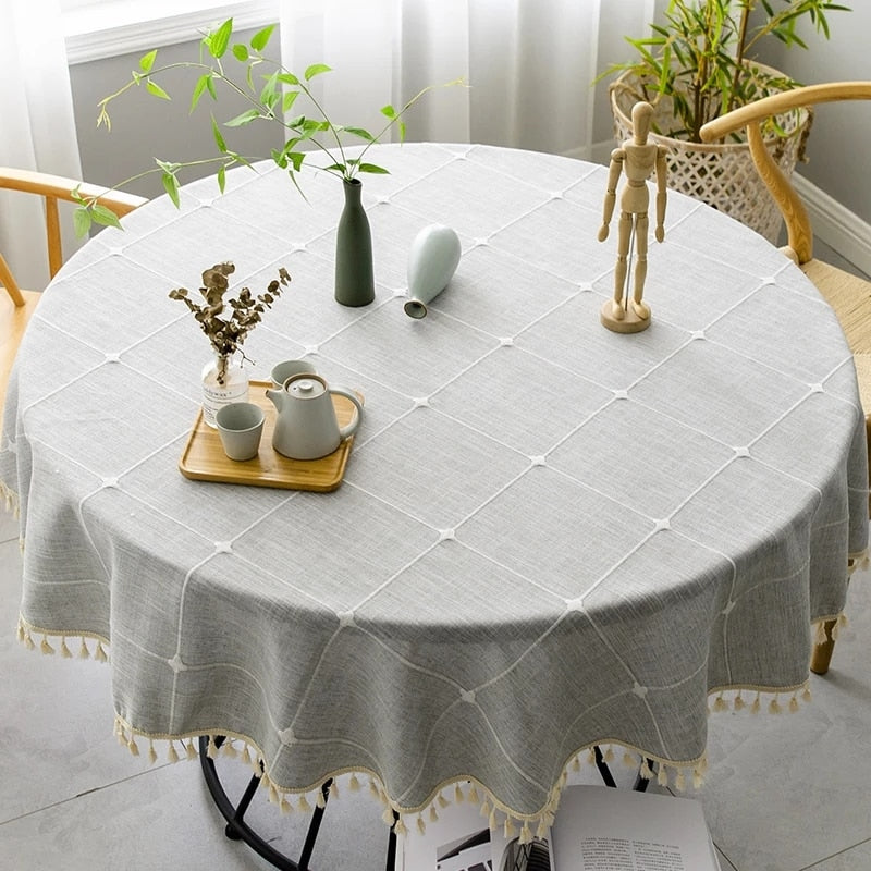 Vinthentic Blanca Round Tablecloth