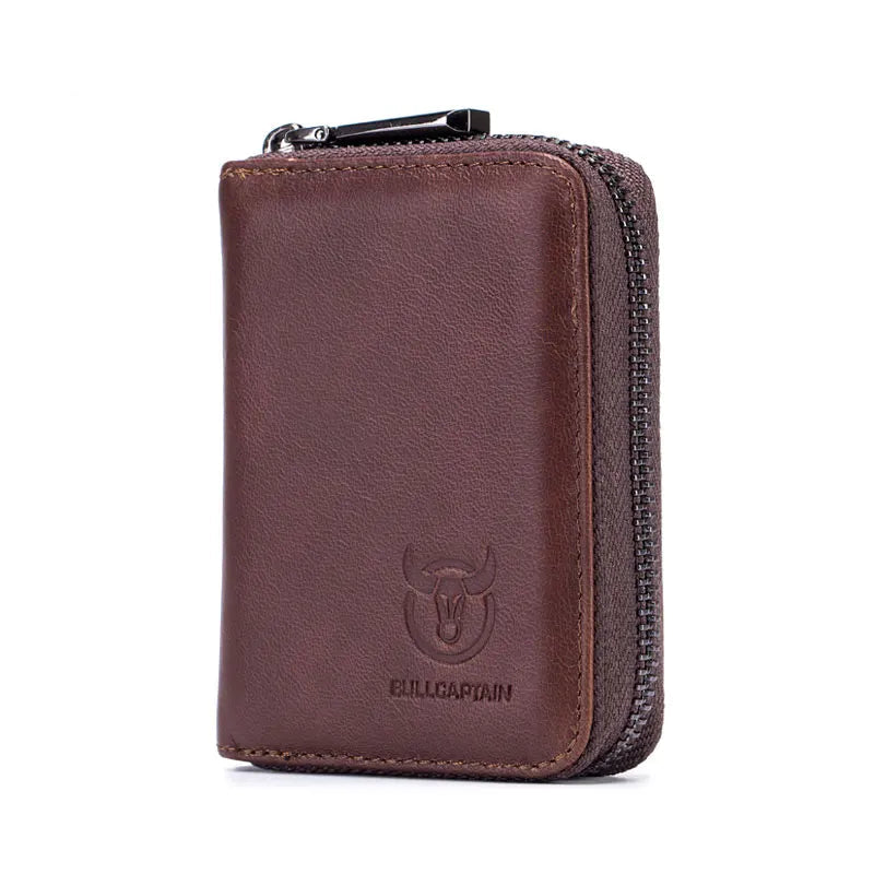 Vinthentic BULLCAPTAIN Compact RFID Leather Card Holder
