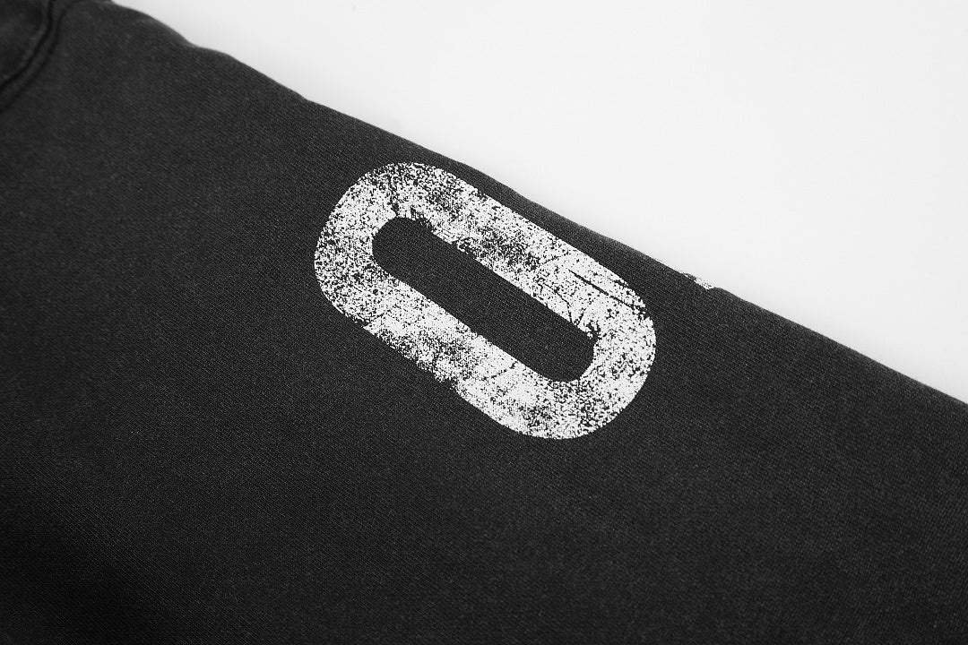 Back view of the boxy zip-up hoodie with a casual relaxed silhouette