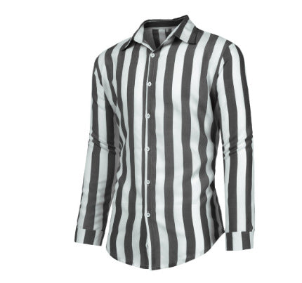 Men's Slim Fit Vertical Stripe Shirt