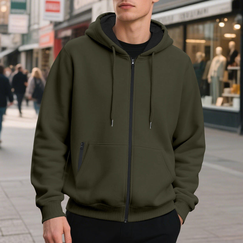 Close-up of the hoodie zipper and front opening