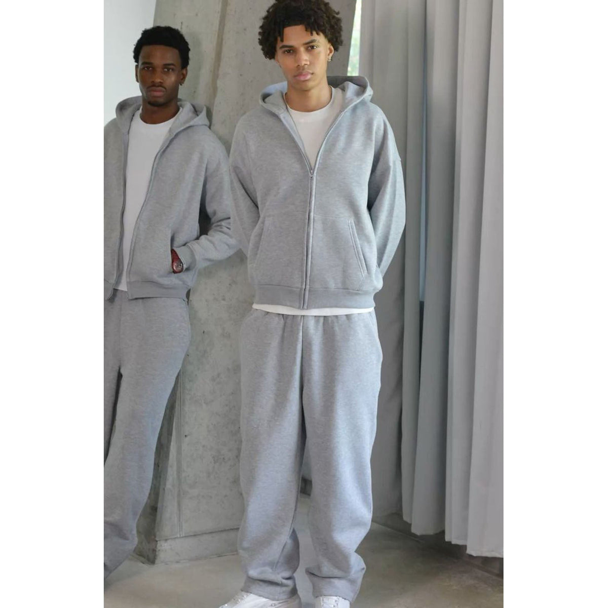 Men's Oversized Zip Hoodie And Relaxed Sweatpants Set