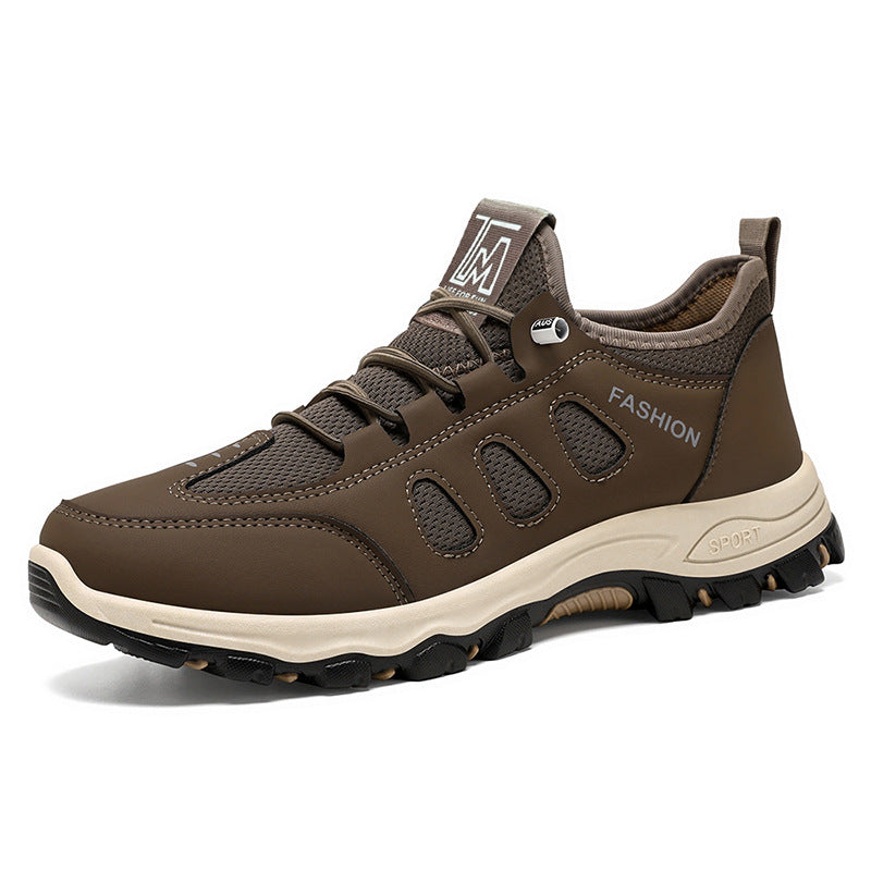 Men's mesh trail sneakers styled for outdoor walking and hiking
