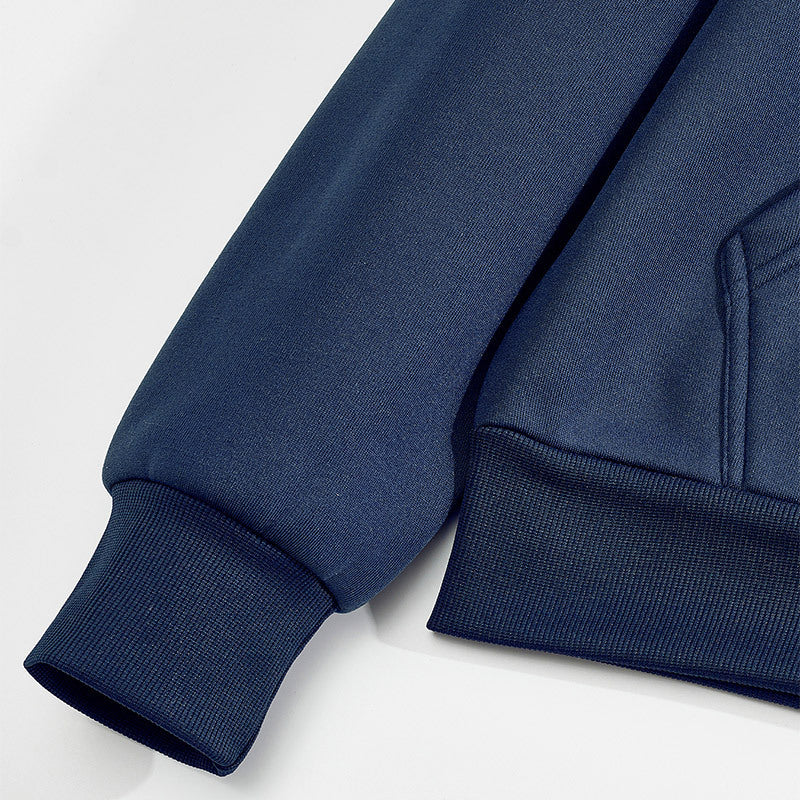 Textured men's hoodie featuring a spacious kangaroo pocket