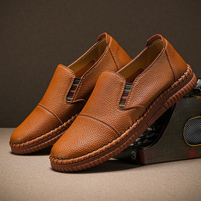 Pair of genuine leather comfort shoes in a classic design
