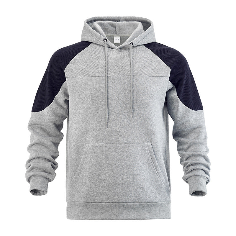 Men's Textured Contrast Panel Hoodie