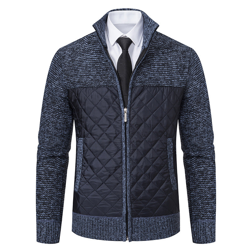 Men's jacket showing the diamond quilted front and thermal lining