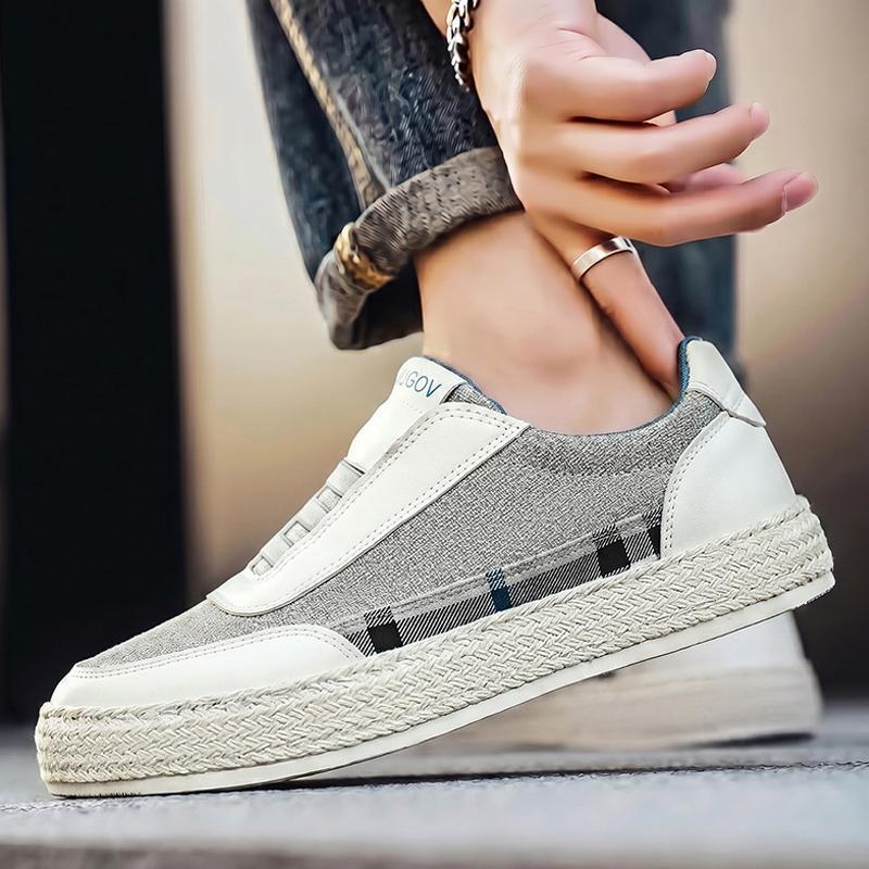 Woven linen sneakers displayed together to show their casual design