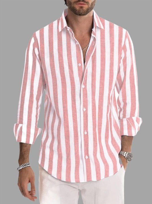 Long sleeve and cuff detail on a men's slim fit shirt