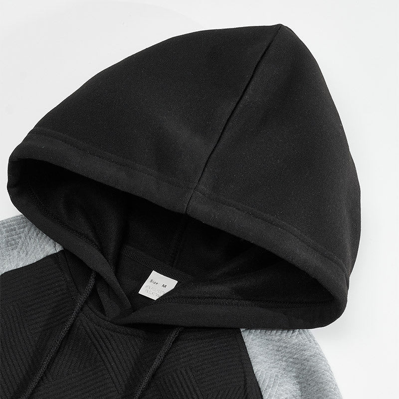 Close-up view of the hood and textured contrast panel detail
