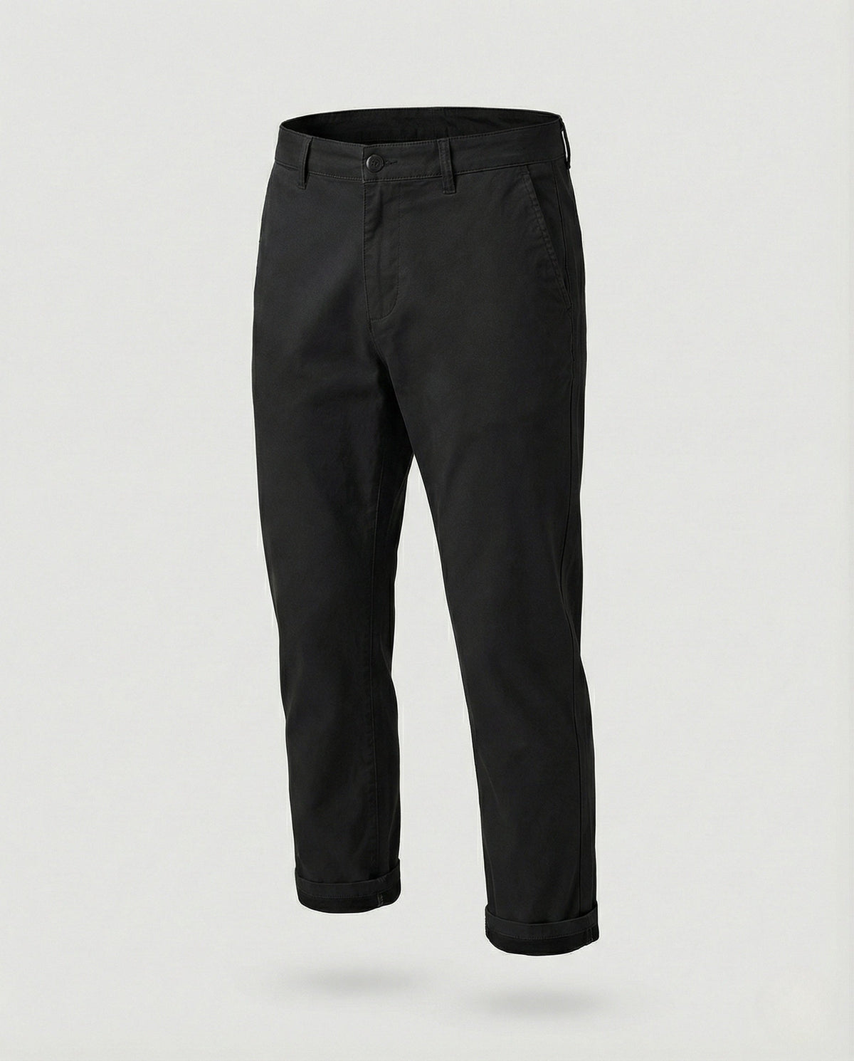 Tapered ankle and hem detail on men's chino pants