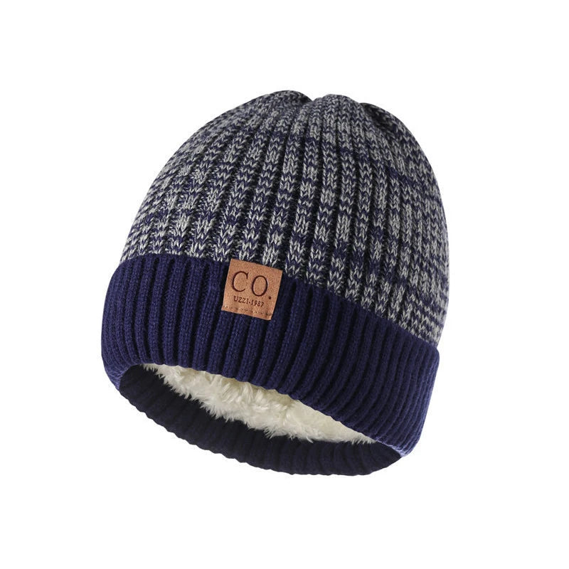 Vinthentic Unisex Two-Tone Knitted Winter Beanie