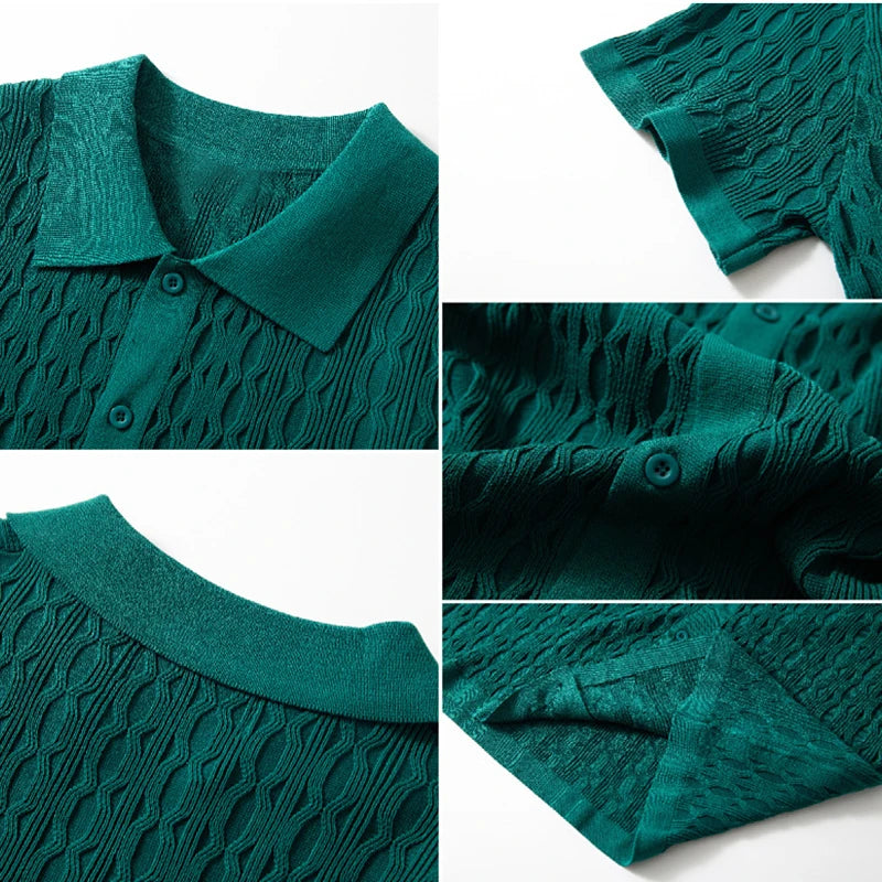 Max Bell Knitted Short Sleeve Polo Shirt