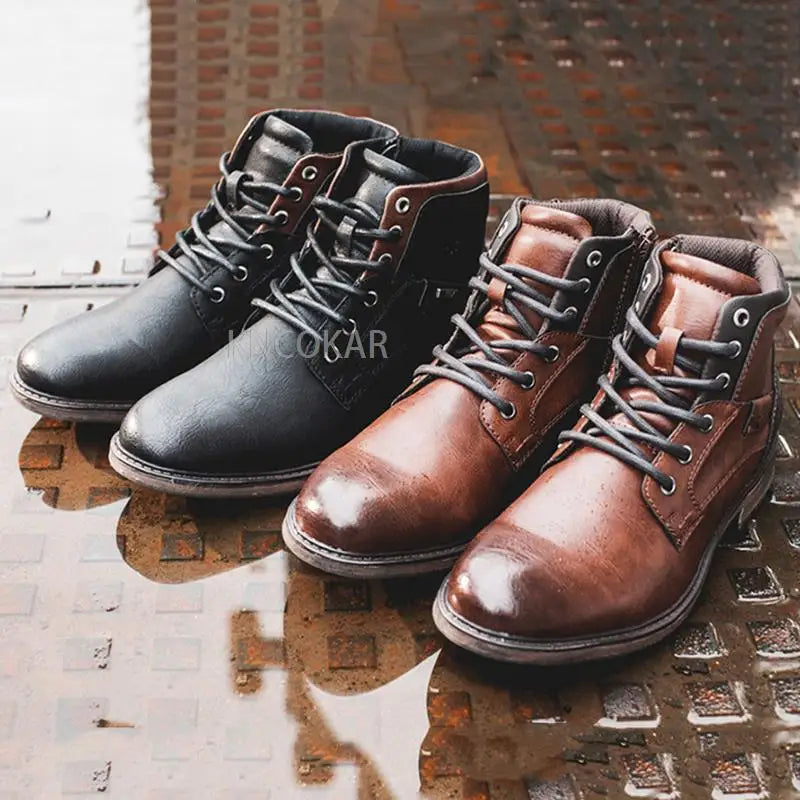 Alain Morandini Leather High-top Men’s Boots