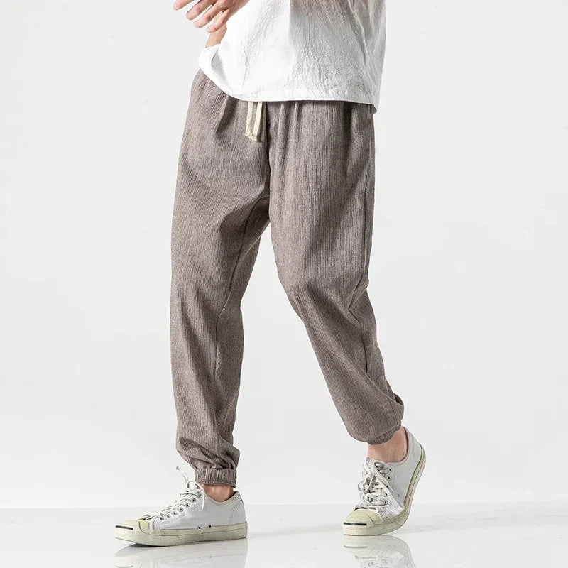 Eli Riva Men’s Cotton Linen Harem Pants