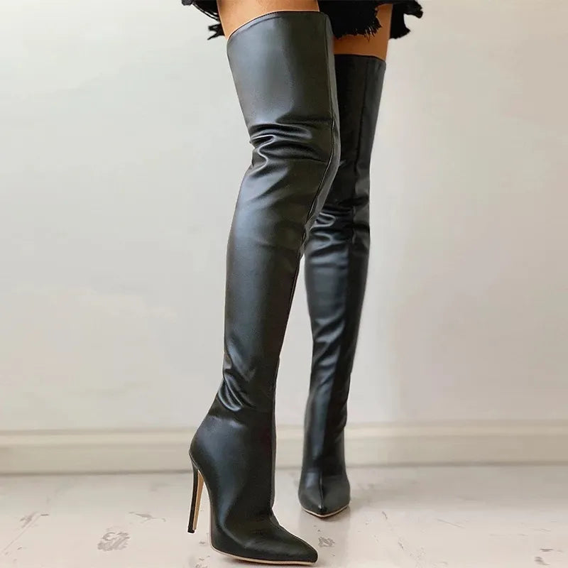 Euphoria Over The Knee Leather Boots