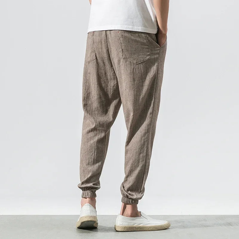 Eli Riva Men’s Cotton Linen Harem Pants
