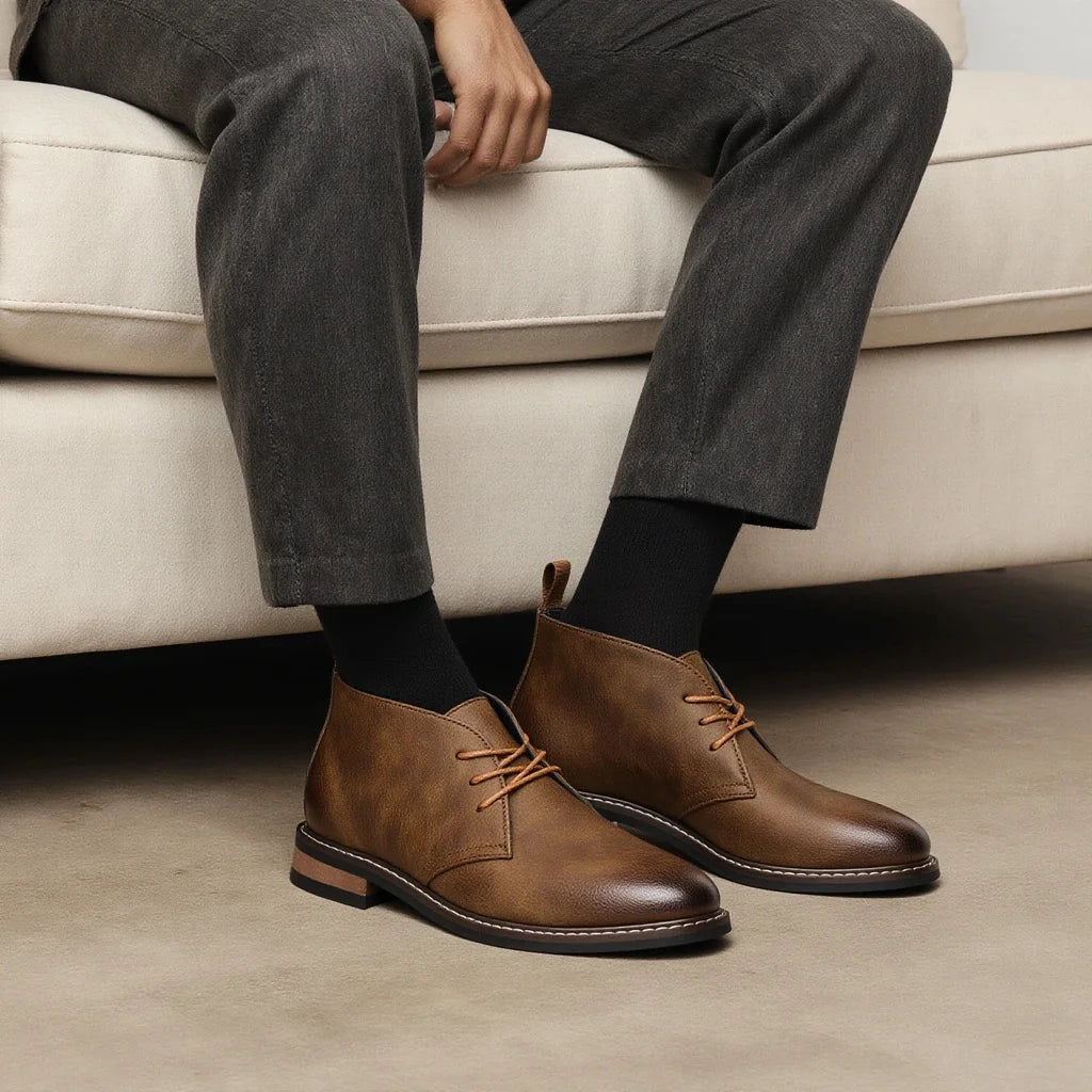 Lior Men’s Retro Leather Desert Boots