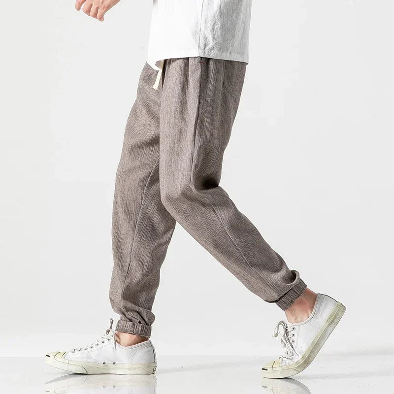 Eli Riva Men’s Cotton Linen Harem Pants