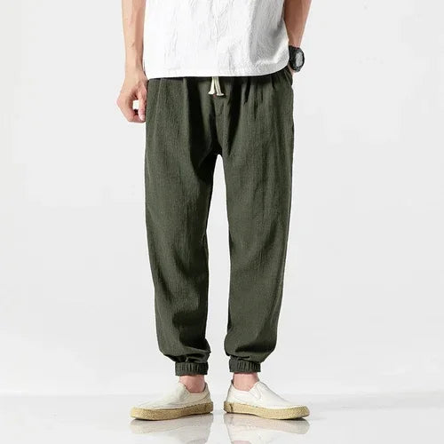 Eli Riva Men’s Cotton Linen Harem Pants