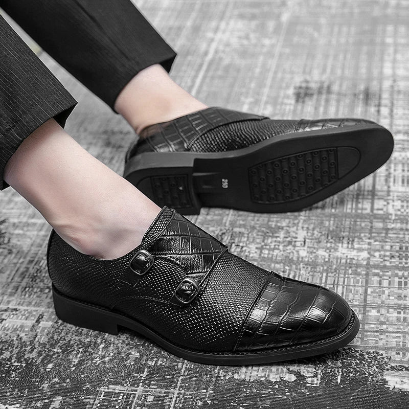 Baptiste Lamour Double Buckle Monk Strap Leather Shoes