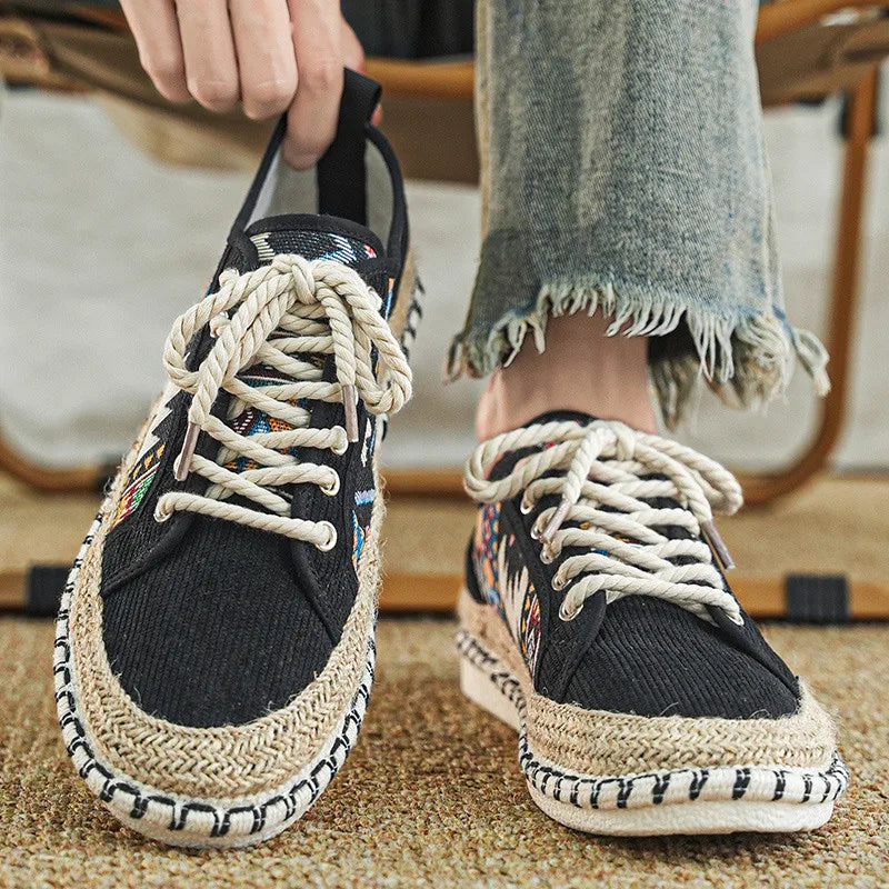 Loïc Bellagrandi Men’s Ethnic Print Espadrille Sneakers