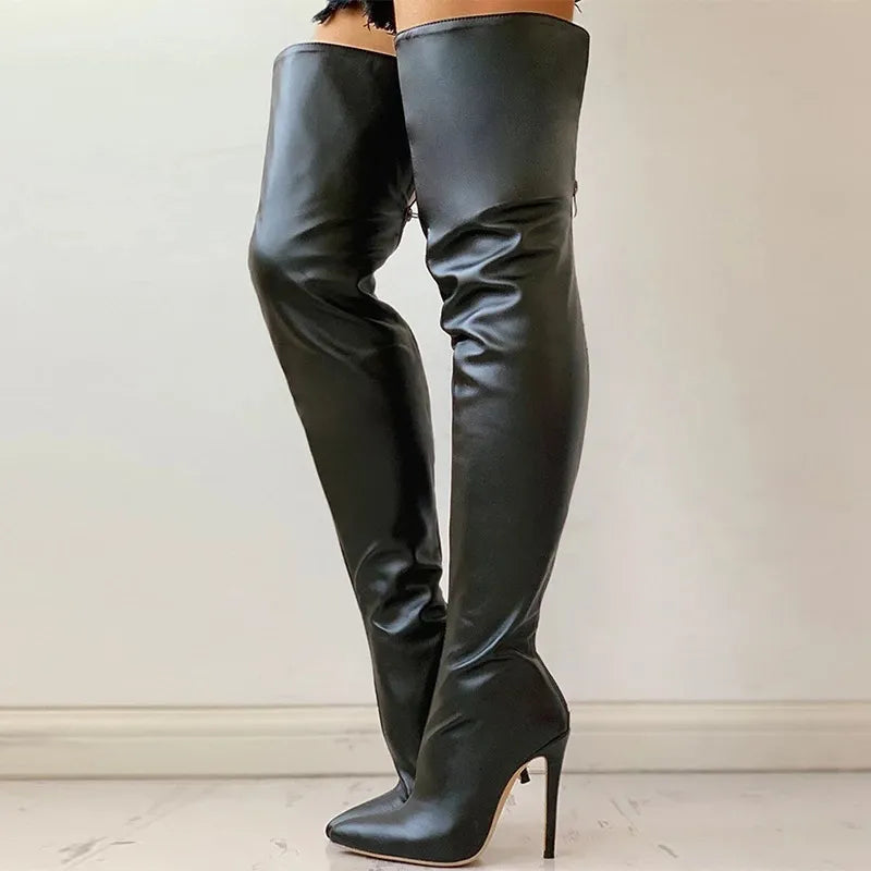 Euphoria Over The Knee Leather Boots