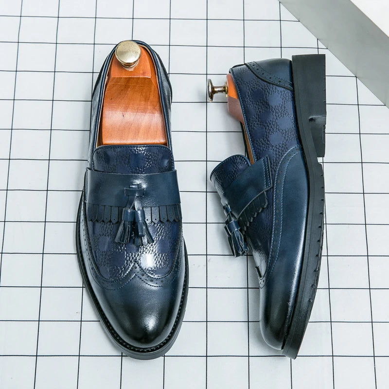 Fabio Gallo Elegant Leather Tassel Brogue Loafers