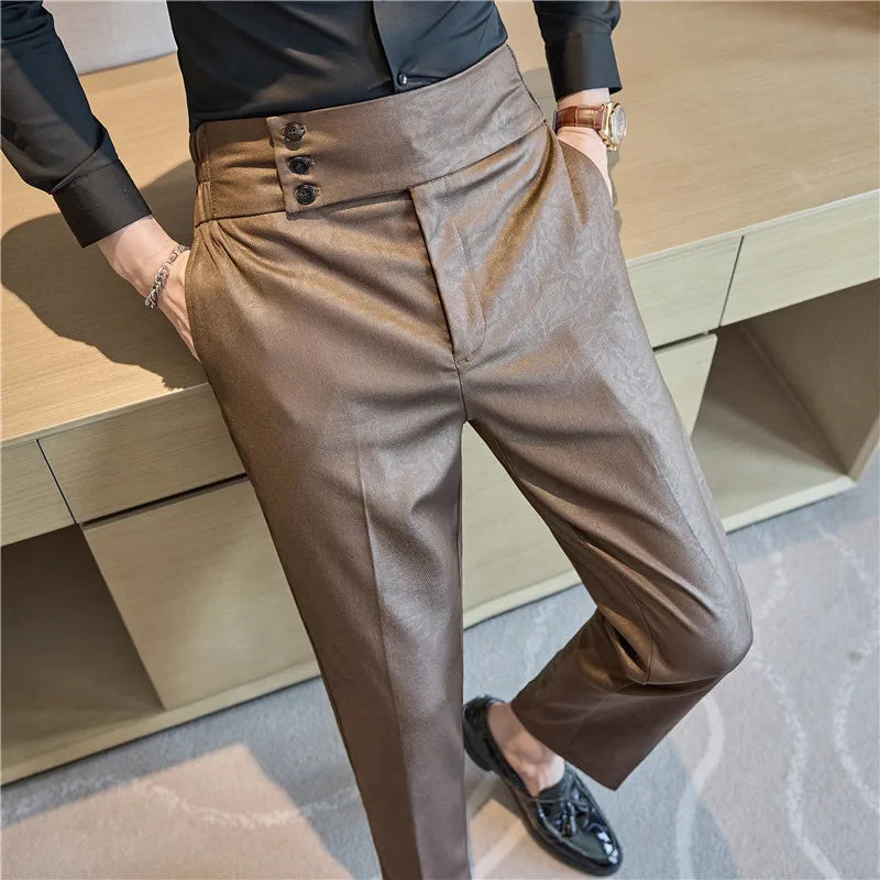Charles Morel High Waist Business Casual Pants