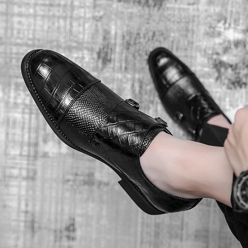 Baptiste Lamour Double Buckle Monk Strap Leather Shoes